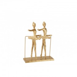 Figurine couple de denseuses ballerine en résine dorée 30x22x16 cm