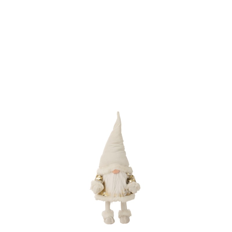 Père Noël en textile blanc et or