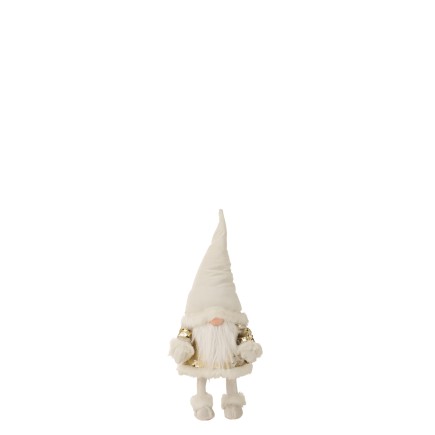 Père Noël en textile blanc et or