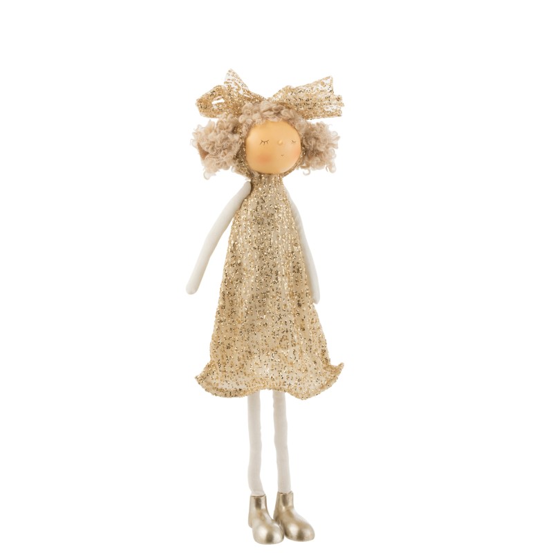 Fille en textile champagne 13.5x7.5x47.5 cm