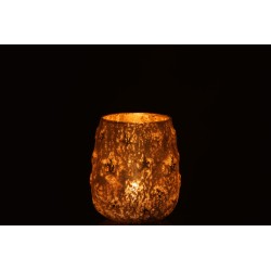 Portavelas estrella cristal antiguo oro Alt. 14