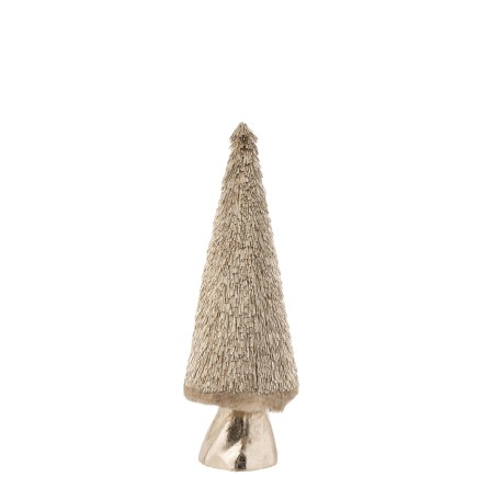 Sapin de Noël décoratif en plastique doré d’une hauteur de 58cm