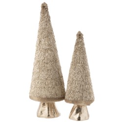 Sapin de Noël décoratif en plastique doré d’une hauteur de 58cm
