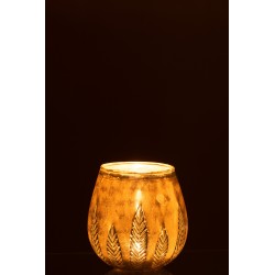Photophore en verre argent 18.5x18.5x18.5 cm