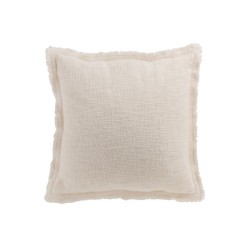 Coussin uni tissé en coton blanc 45x45cm