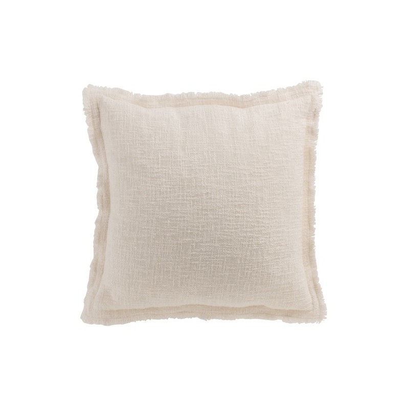 Coussin uni tissé en coton blanc 45x45cm