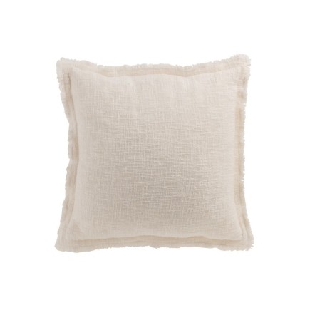 Coussin uni tissé en coton blanc 45x45cm