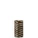 Vaso redondo com linhas em vidro prateado 15x15x28cm