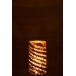 Vaso redondo com linhas em vidro prateado 15x15x28cm