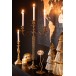 Chandelier 3 bras en aluminium doré et strass H65 cm