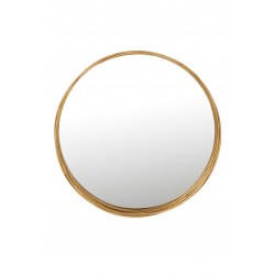 Miroir rond avec bord haut en métal doré de 60 cm