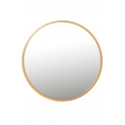 Miroir rond en métal or 80x80x2 cm