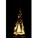 Cône de Noël lumineux en verre or 8.5x8.5x23 cm