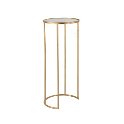 Set de 3 tables gigognes en métal or 35x35x80 cm