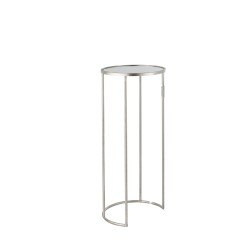 Set de 3 tables gigognes en métal argent 35.5x35.5x80.5 cm