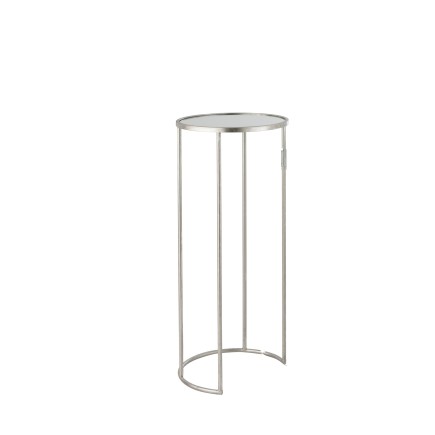 Set de 3 tables gigognes en métal argent 35.5x35.5x80.5 cm