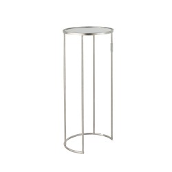 Set de 3 tables gigognes en métal argent 35.5x35.5x80.5 cm