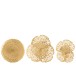 SET DE 3 DECORATION MURALE FLEURS METAL OR 35 cm