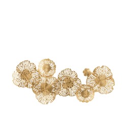 DECORATION MURALE FLEURS METAL OR 81,5x34 cm