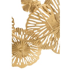 DECORATION MURALE FLEURS METAL OR 81,5x34 cm