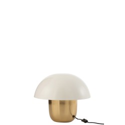 Lampe champignon en métal blanc 40x40x40 cm