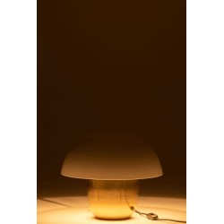 Lámpara seta hierro blanco/oro Alt. 40 cm