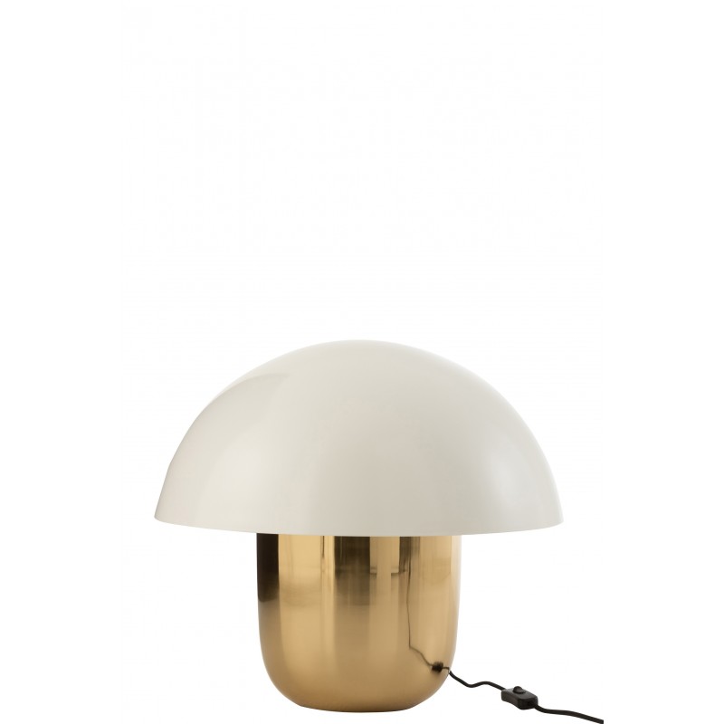 Lámpara seta hierro blanco/oro Alt. 47 cm