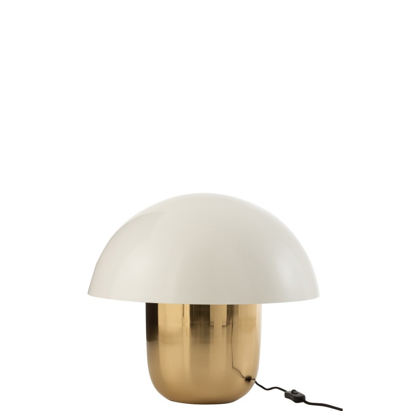 Lampe champignon en métal blanc 50x50x45 cm