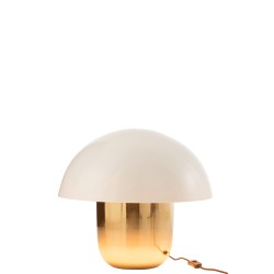 Lámpara seta hierro blanco/oro Alt. 47 cm