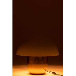 Lámpara seta hierro blanco/oro Alt. 47 cm