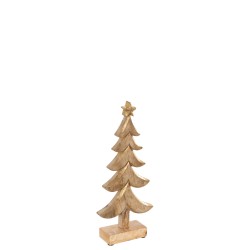 Sapin de Noël en bois naturel 14x5x31 cm