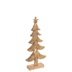 Árbol de navidad madera de mango oro Alt. 41 cm