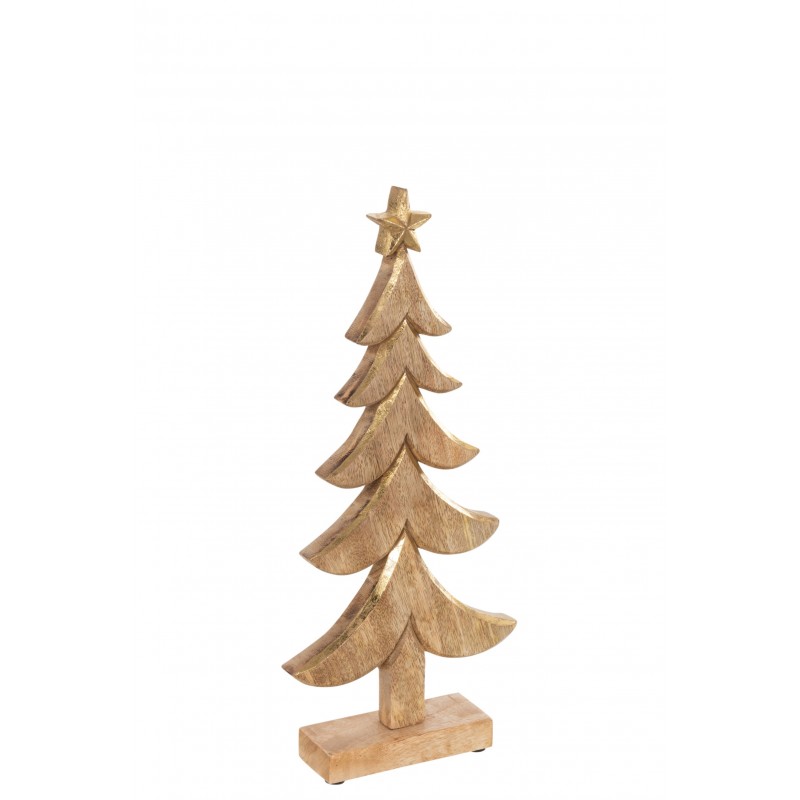 Sapin de Noël en bois naturel 19x6x41 cm