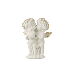 Couple d’ange en résine blanche