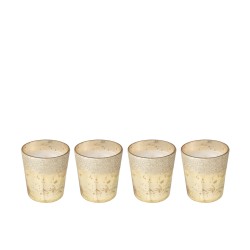 Boite de 4 bougies parfumées en verre champagne 7x7x8 cm