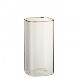 Vase en verre transparent 10x10x20 cm