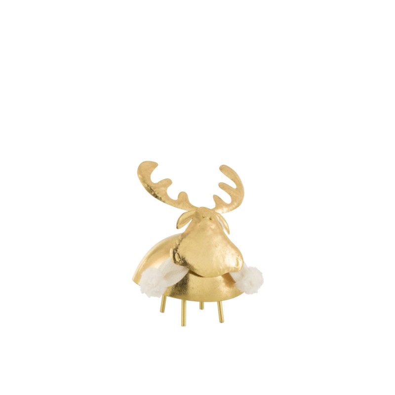 Elan avec écharpe en métal doré 16x15x18 cm