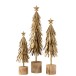 Sapin de Noël décoratif à led en métal or 13x13x49 cm