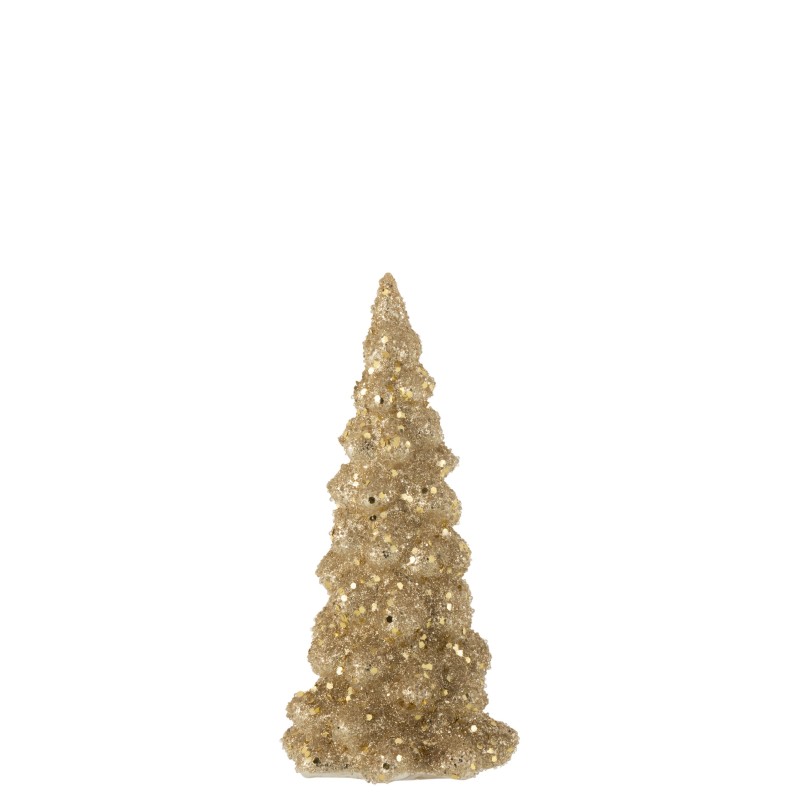 Sapin de Noël décoratif à led en verre or 10x10x20 cm