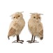 Lot de 2 peluches chouette en synthétique beige 30x23x50 cm