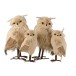 Lot de 2 peluches chouette en synthétique beige 30x23x50 cm