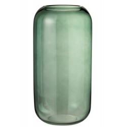 Vase cylindrique en verre vert 49x24x24 cm