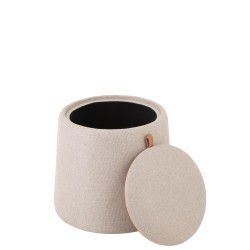 Pouf en textile beige 43.5x43.5x42.5 cm
