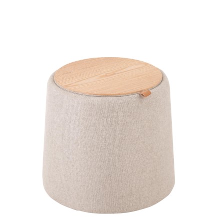 Pouf en textile beige 43.5x43.5x42.5 cm
