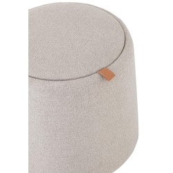 Pouf en textile beige 43.5x43.5x42.5 cm