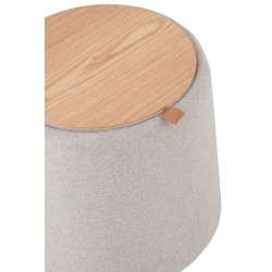 Pouf en textile beige 43.5x43.5x42.5 cm
