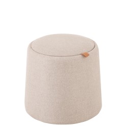 Pouf en textile beige 43.5x43.5x42.5 cm