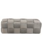 Puf de 3 plazas en textil gris 120x42x38 cm.