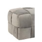 Puf de 3 plazas en textil gris 120x42x38 cm.