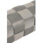 Puf de 3 plazas en textil gris 120x42x38 cm.